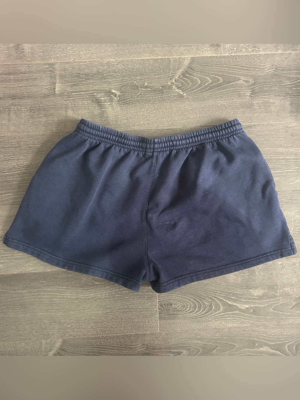 Brandy Melville Navy Blue Fleece Sweat Shorts Elastic Drawstring Waist /One Size - Picture 2 of 7
